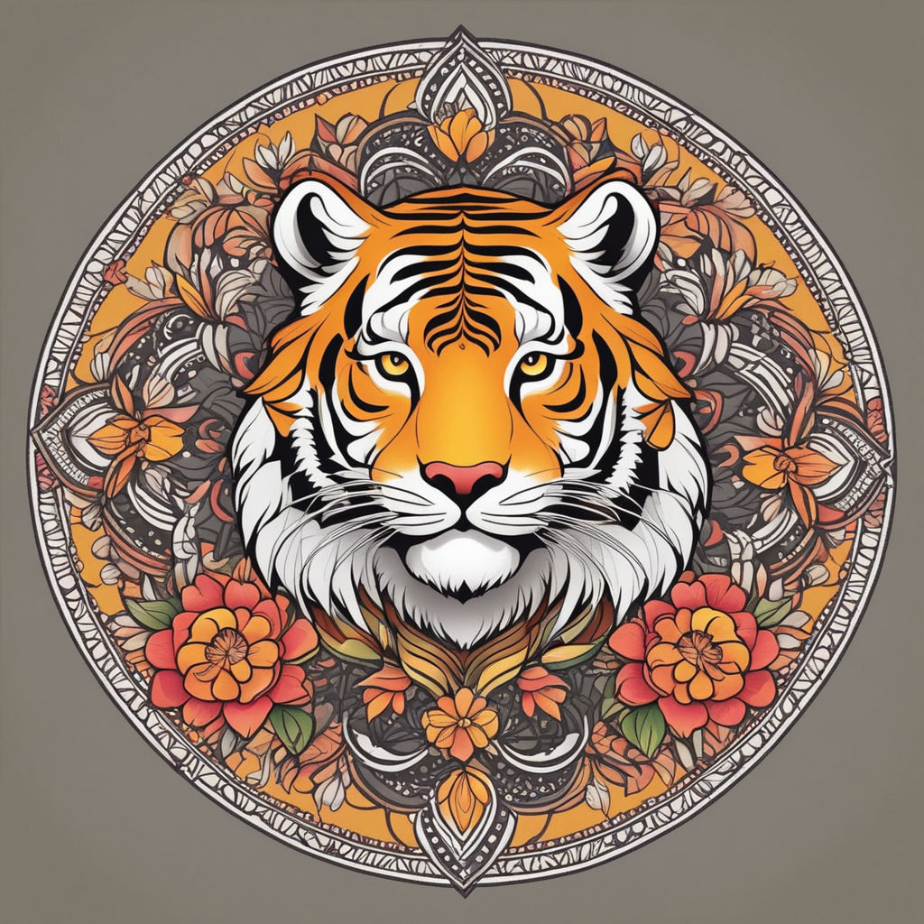 Free Vectors  Bengal tiger (whole body, with contour line)