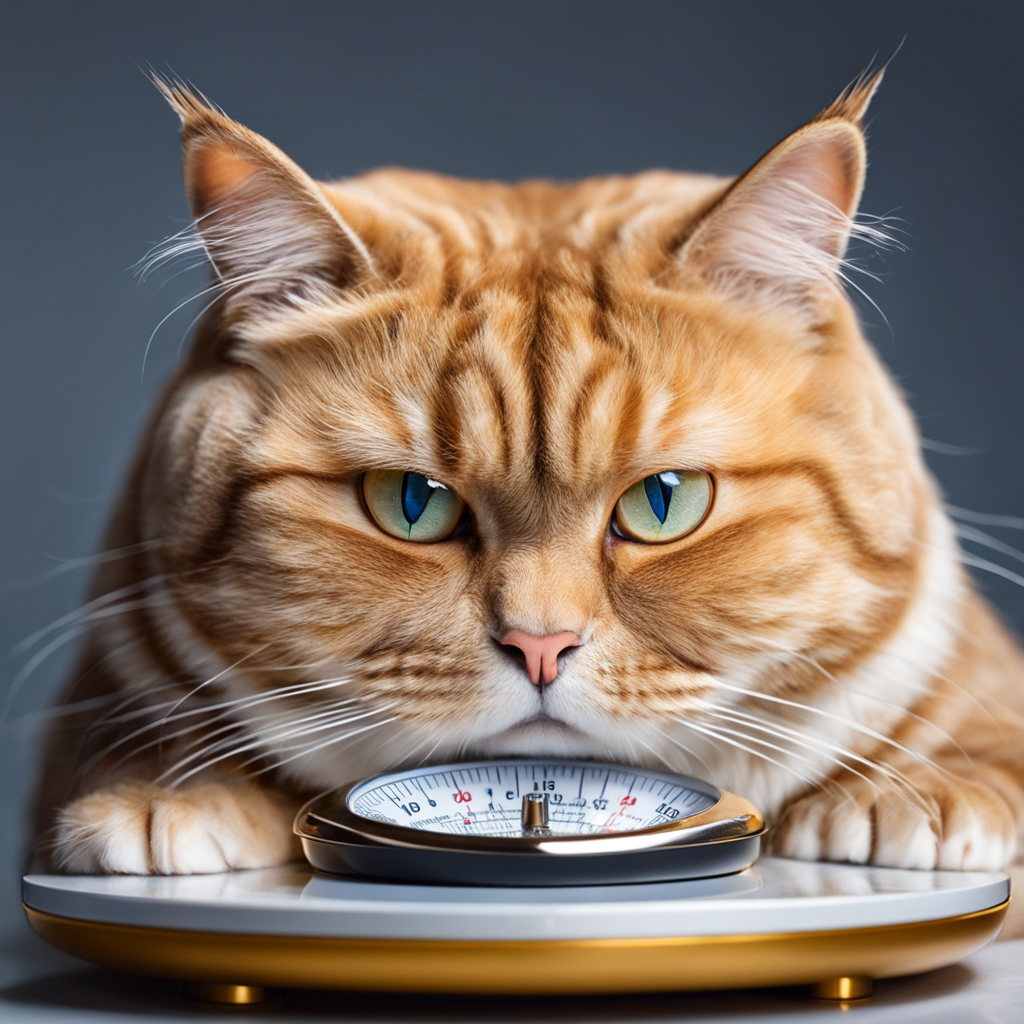 Cat standing on the scales. Cat Weigh control. Healthy body weight Stock  Photo - Alamy