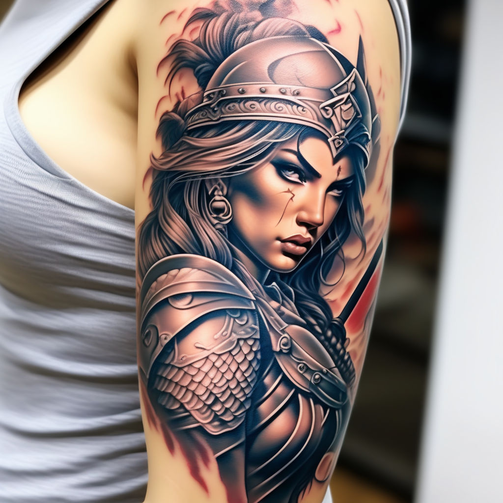 Native American Female Warrior Tattoo | Remington Tattoo Parlor