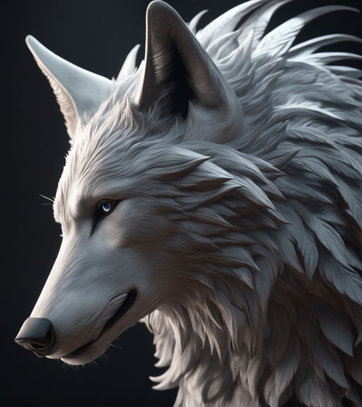 white wolf with wings drawings