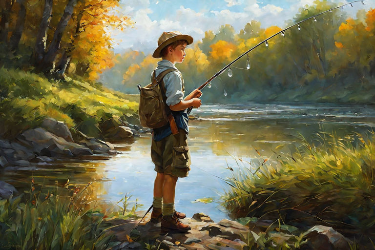 ArtStation - boy fishing