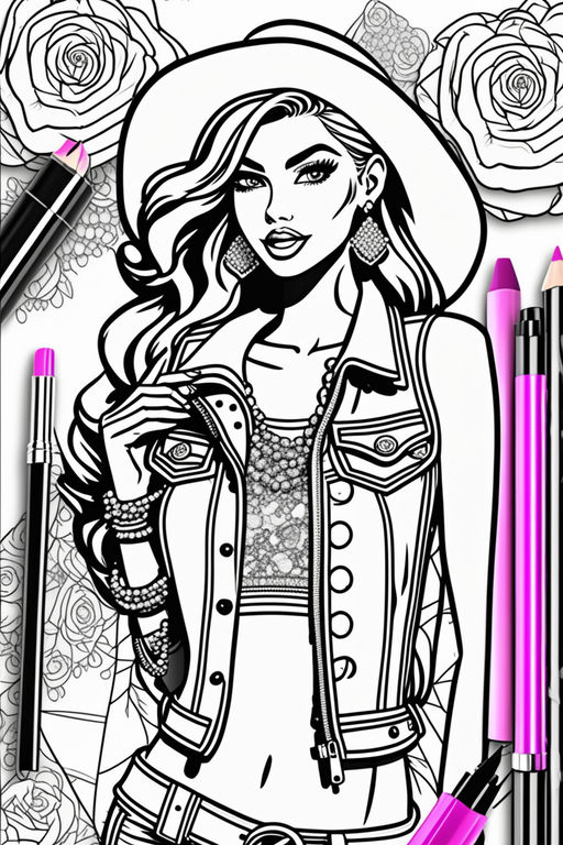 Fashion Coloring Book for Girls Ages 8-12: Fun Coloring Pages for