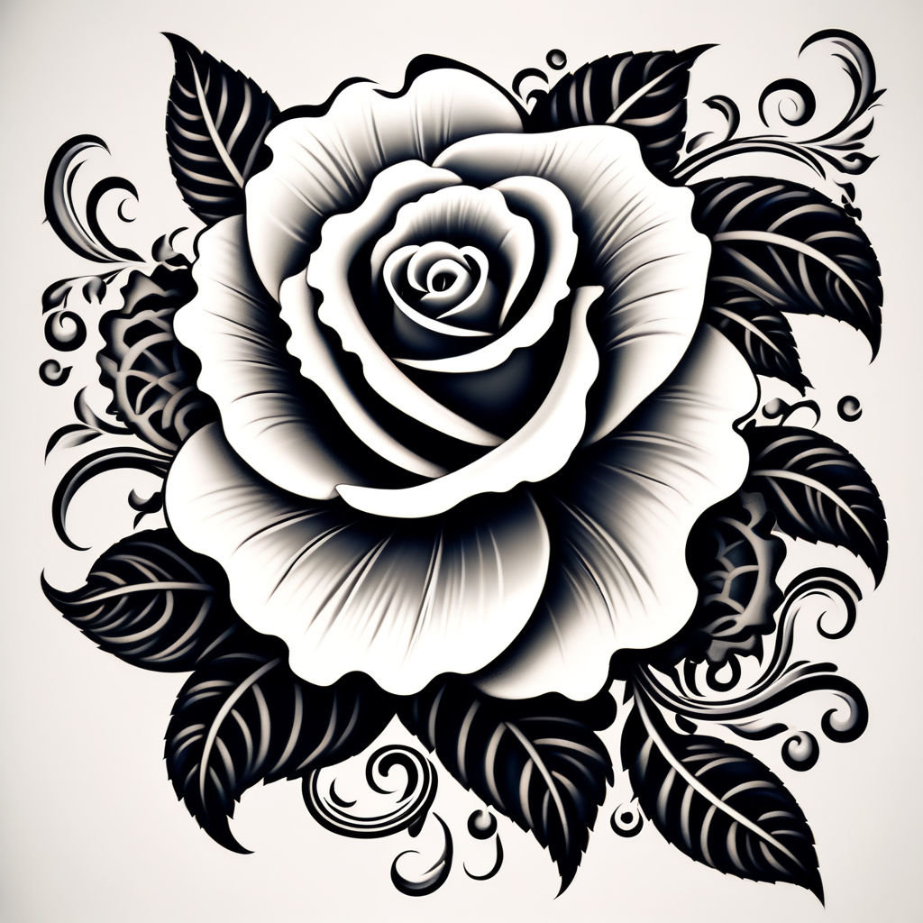 Rose Tattoo, Sticker Clipart Rose Tattoo, Art Style Doodle Vector  Illustration Cartoon, Sticker PNG and Vector with Transparent Background  for Free Download