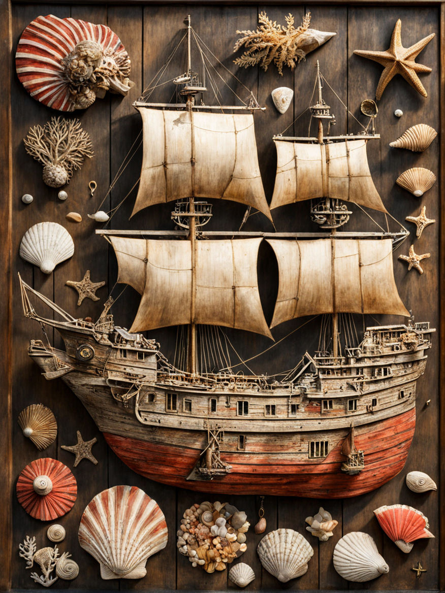 Wall Mural Small wooden boat