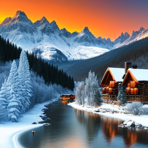 winter mountain cabin backgrounds