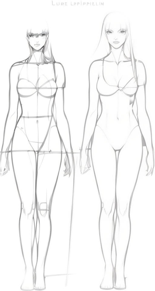 Girls full body bases - Anime Bases .INFO Standing female poses outline and  color thinking