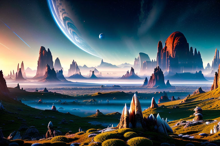 sci fi alien planets landscape