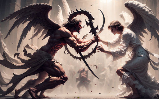 angel fighting demon wallpaper