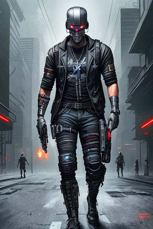 cyberpunk character concept art