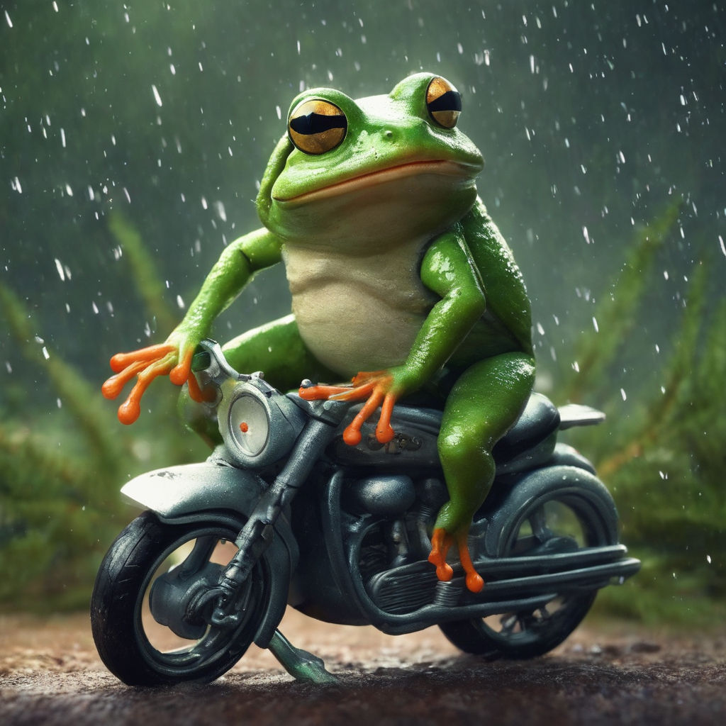 kermit the frog driving motorcycle