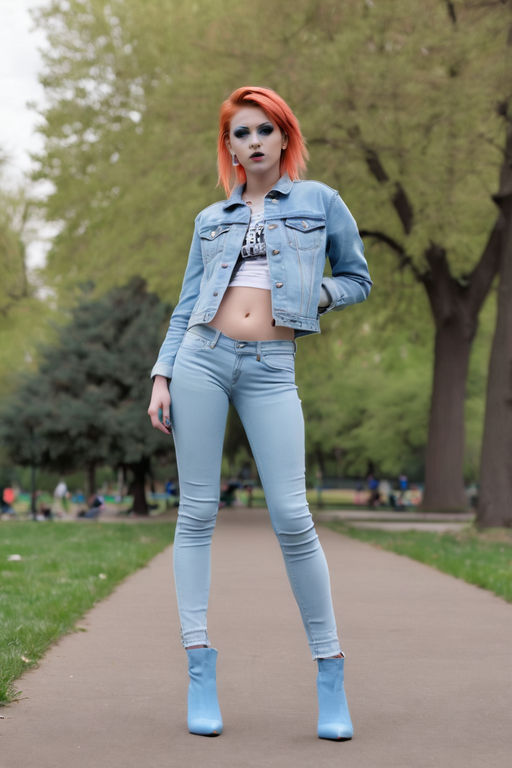 A slim thin tall Teenage girl young woman modeling wearing recycled  upcycled clothes clothing fashion outfit outdoors in a derelict grungy  run-down urban location outside an abandoned boarded up block of flats