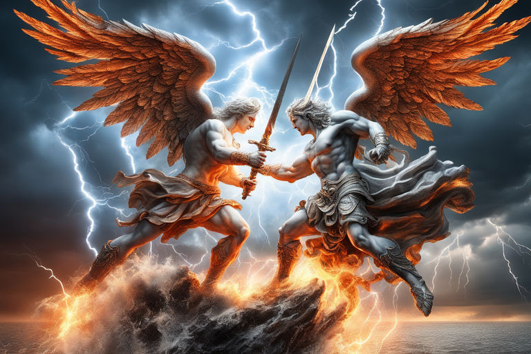 angels fighting demons