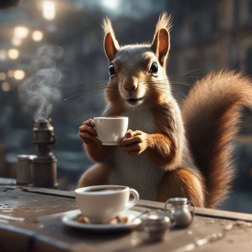 squirrels with coffee