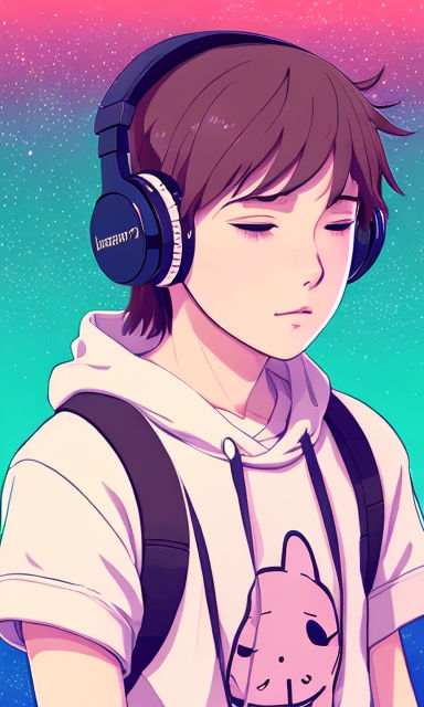 Render - Guy listening to music (Anime) by Shana-chii on DeviantArt