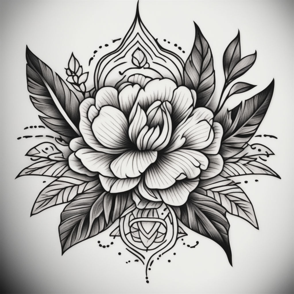 33+ Amazing Peony Outline Tattoos