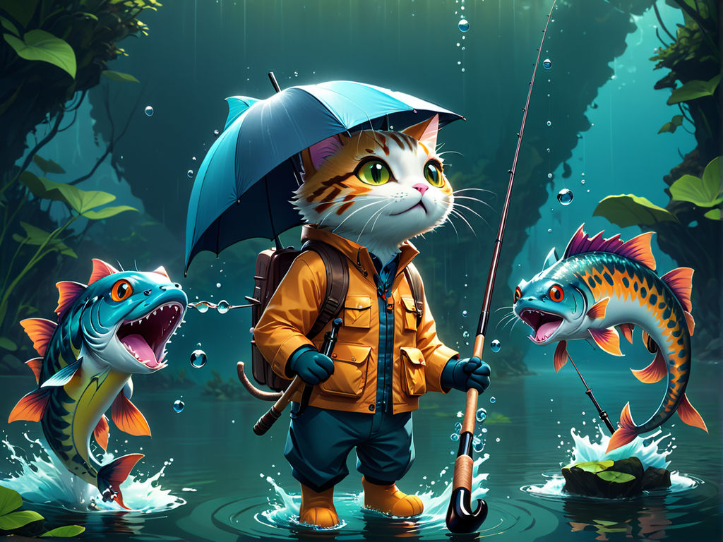 A colorful catfish. Fantasy illustration - Playground