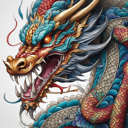 colorful japanese dragon tattoo