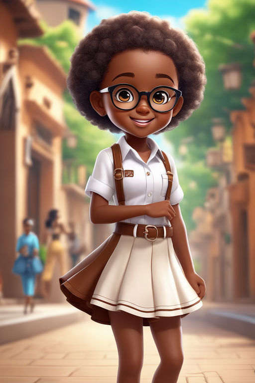 cartoon african girl