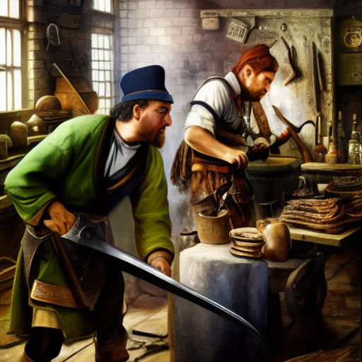 medieval blacksmith painting