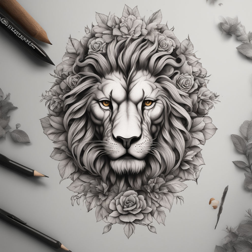 King And Queen Lion Tattoos - TheWildLifeJewelry