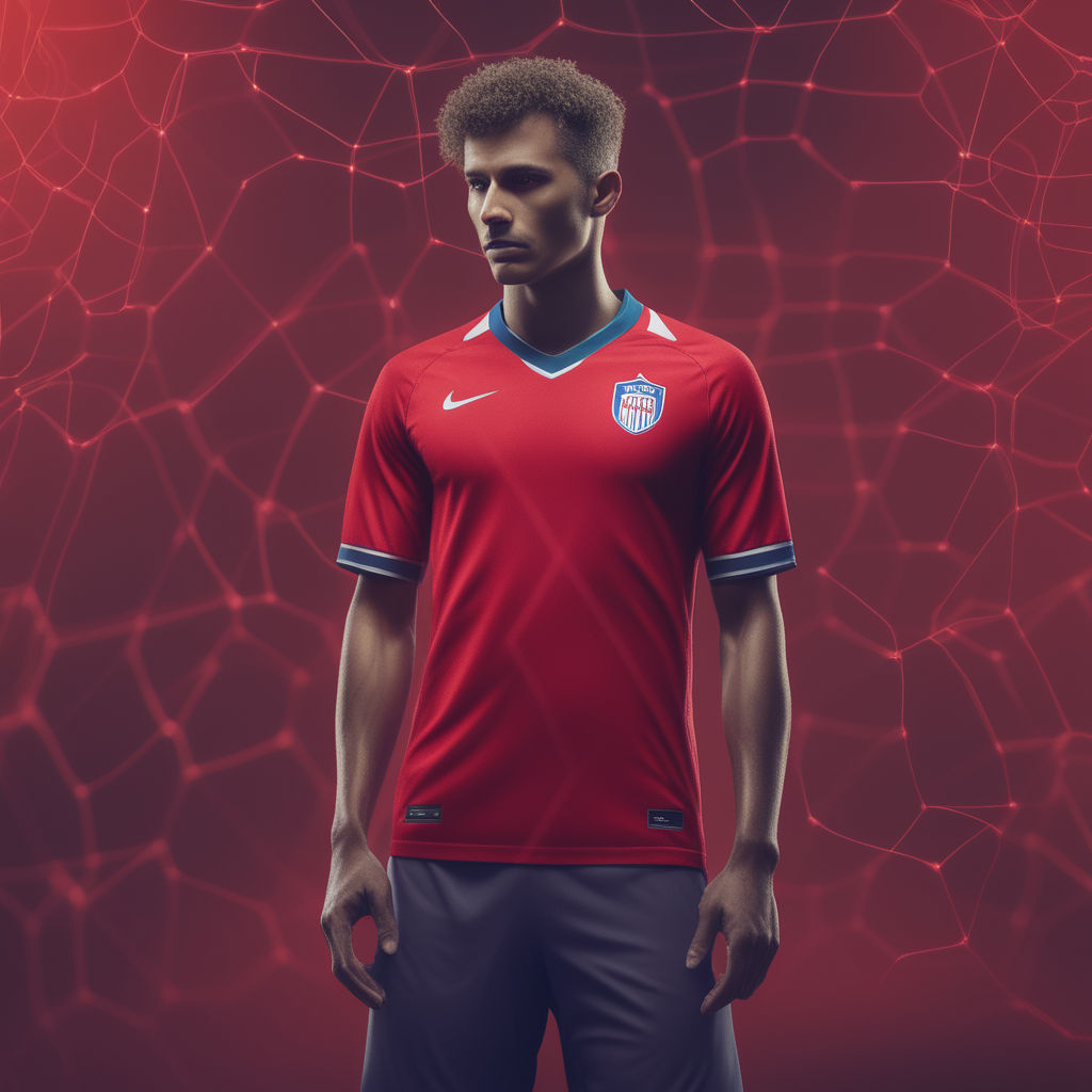 ArtStation - Soccer Football Cherry Red with Black Jersey Player-11