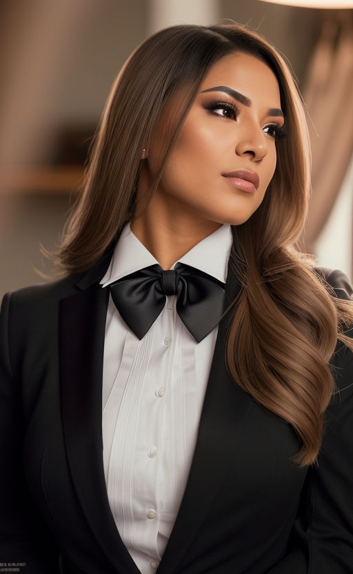 satin bowtie female blouse