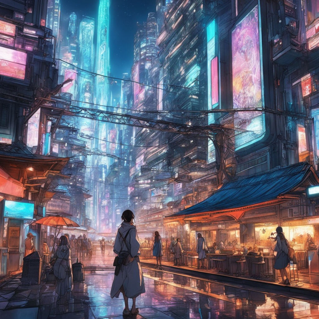Starry Night Over Anime Cityscape - Virtual Reality Manga Wallpapers: Hd  Anime Popular Manga Art (@wallpapers) | Hero