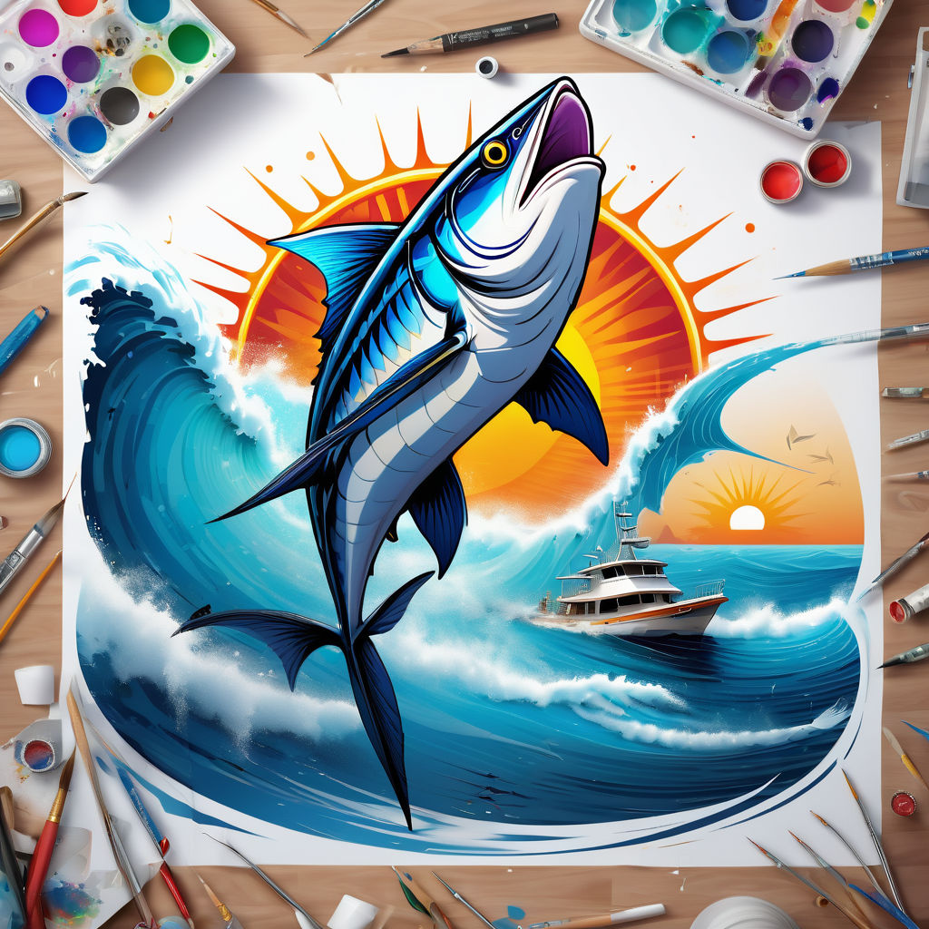 highlighting ecological diversity and vivid colors. Draw fishermen or  environmental volunteers on the small fishing boat to emphasize that  everyone can participate in protecting the ocean. Portray a beach and palm  trees
