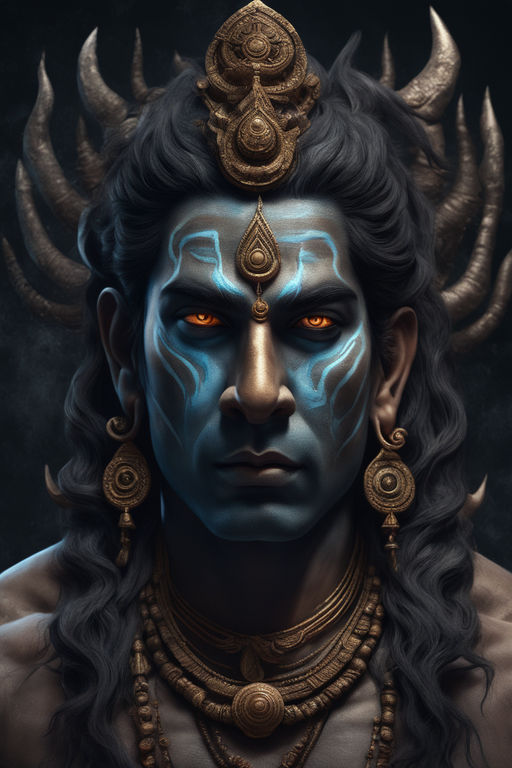 lord shiva angry face sketch