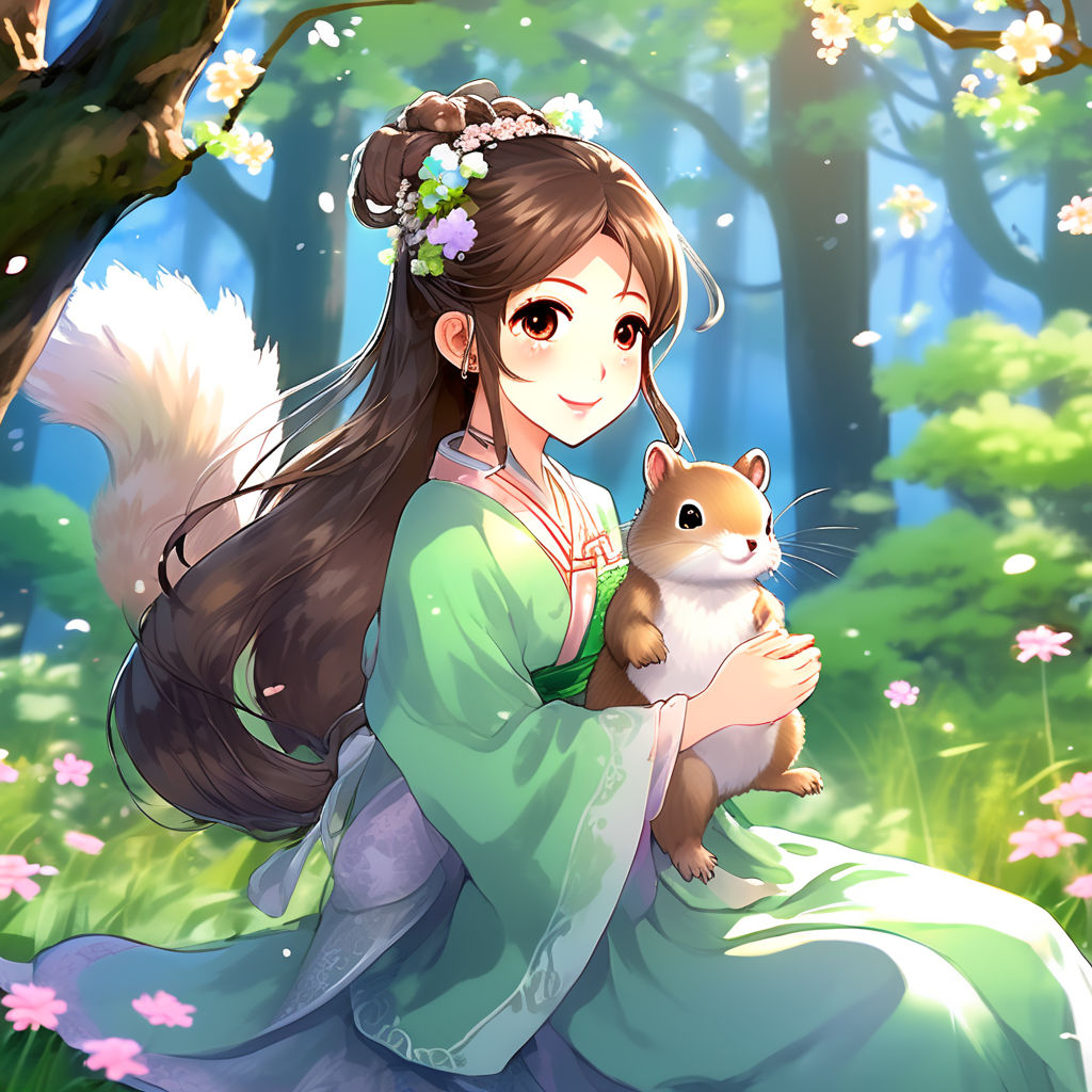 Anime Style Cute Squirrel Wallpaper Stock Illustration 2051400755 |  Shutterstock