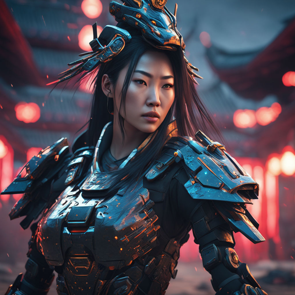 Female warrior with futuristic clothing - Playground