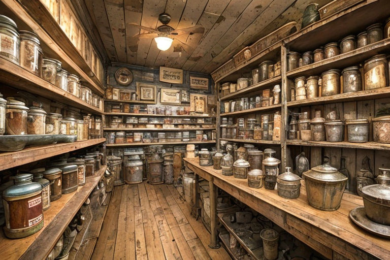 the jars are on a display stands in the background - Playground