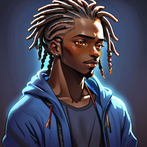 Afro-americano bonito garoto africano Dread Locs Anime Naruto Desenho  altamente realista · Creative Fabrica