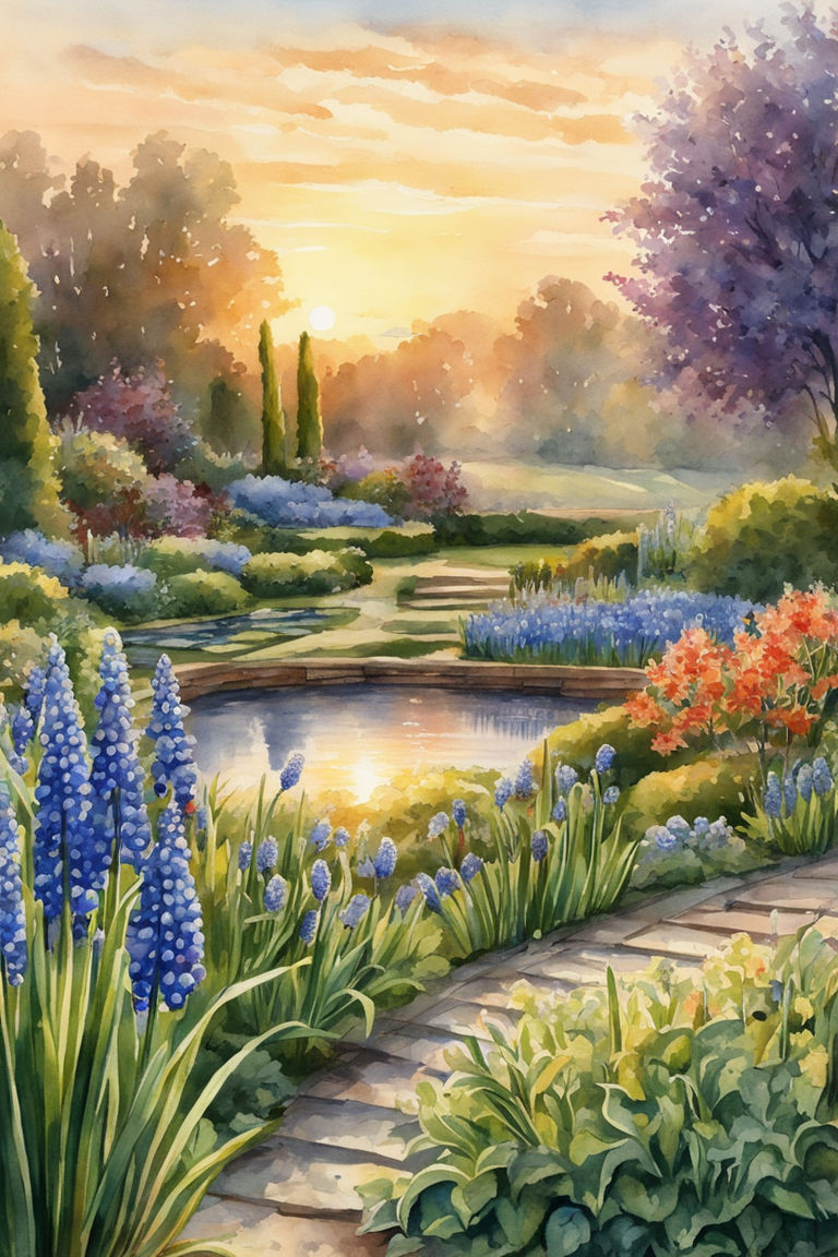 Watercolor Landscapes: Paint a Colorful Garden and Sunset with