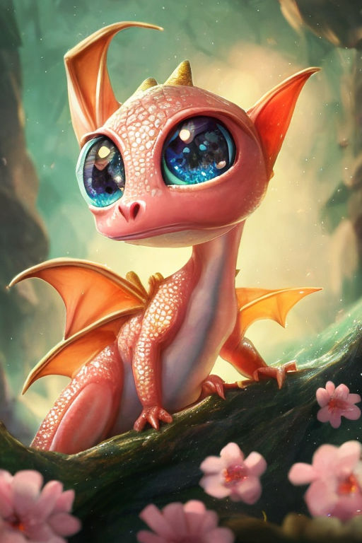 cute cartoon dragons with big eyes