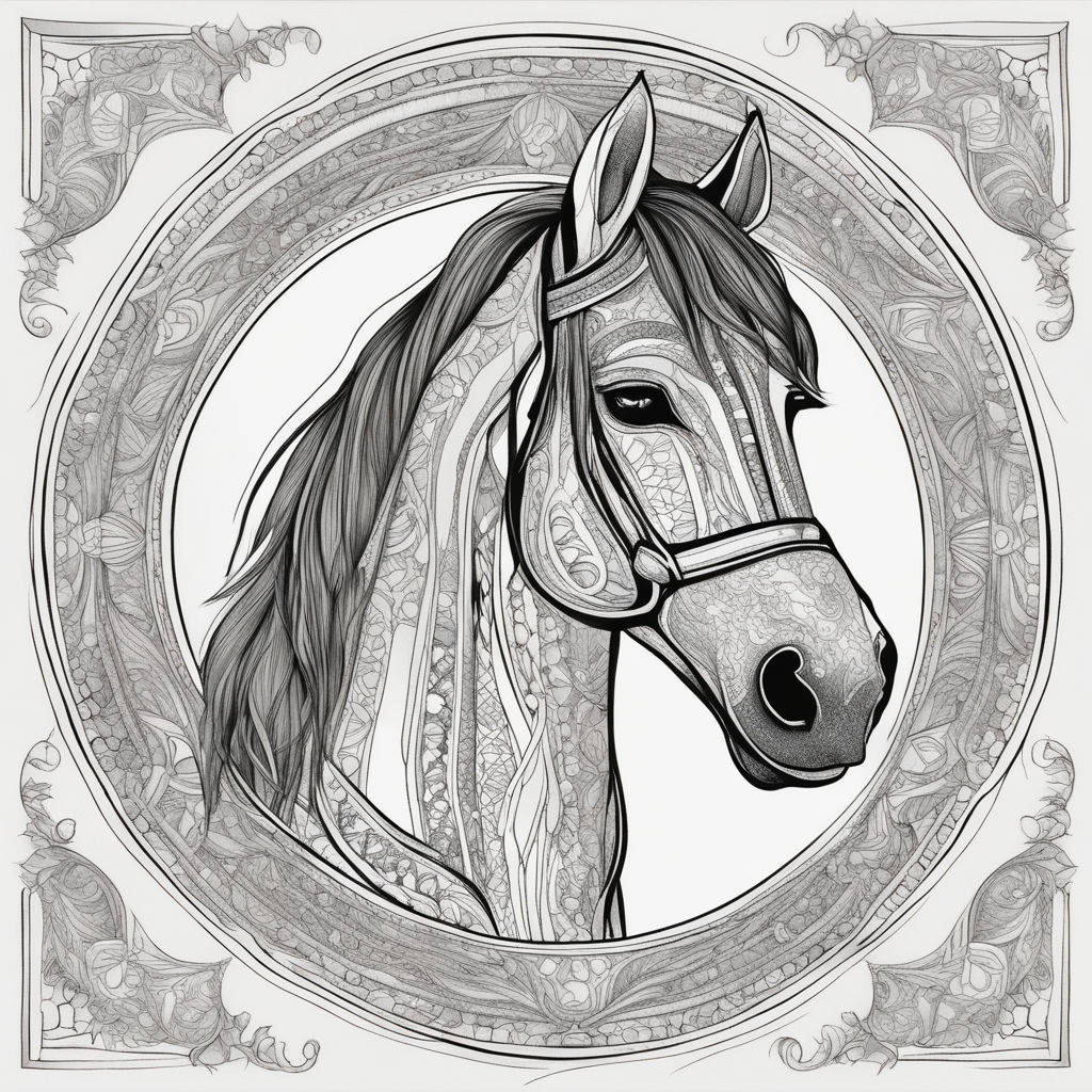 arabian horse head coloring page