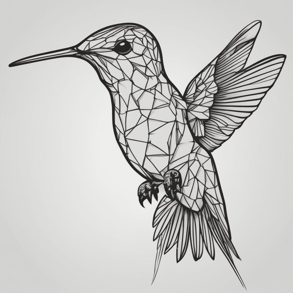 Hummingbird Black Line Stencil, Bird and Flower Clip Art, Wildlife  Illustraiton for Sticker, Stencil, Tattoo, Design - Etsy