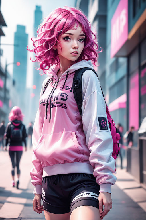 Harajuku Street Style w/ Twin Buns, Face Mask, NFL Jersey Shirt, Mocha  Cropped Pants, X-Girl Sling Bag & Iridescent Sneakers – Tokyo Fashion