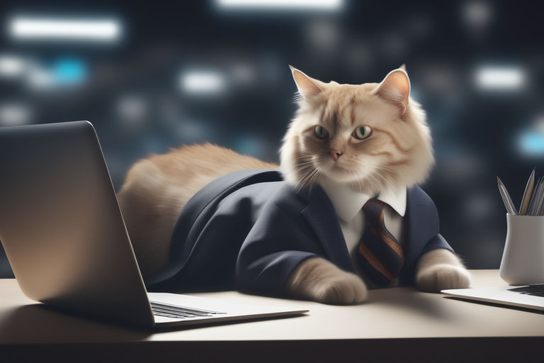 cats are working in an office and wear coats - Playground