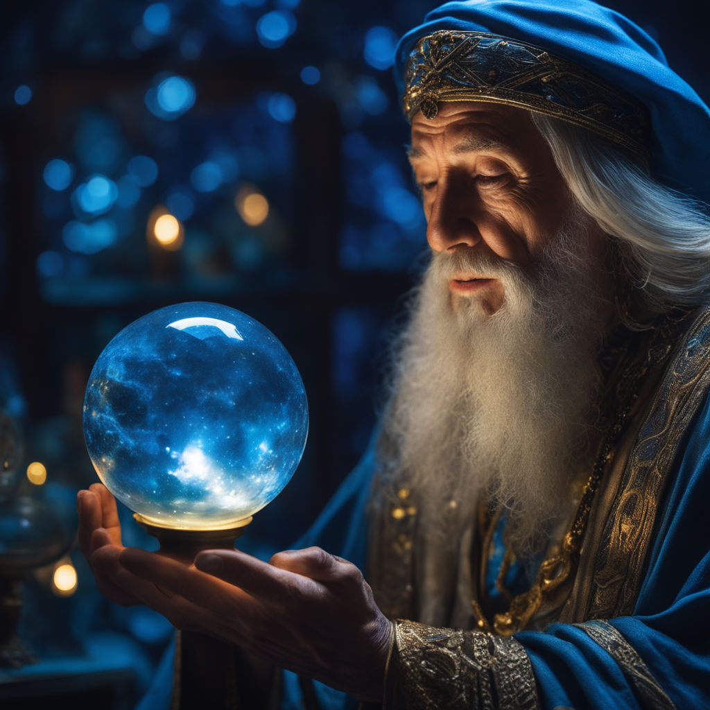 wizard holding crystal ball