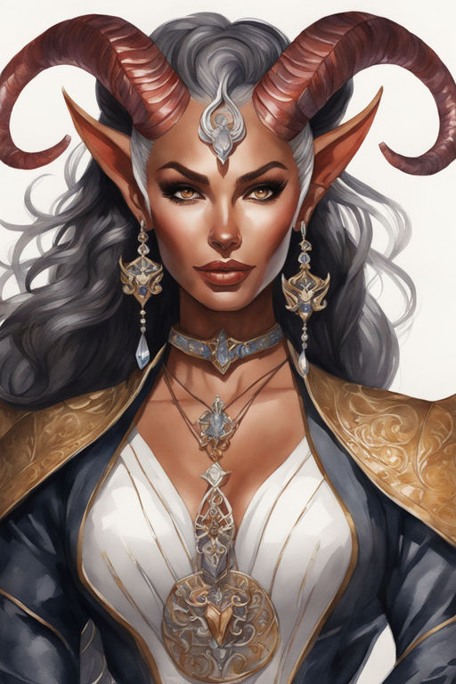 tiefling warlock portrait