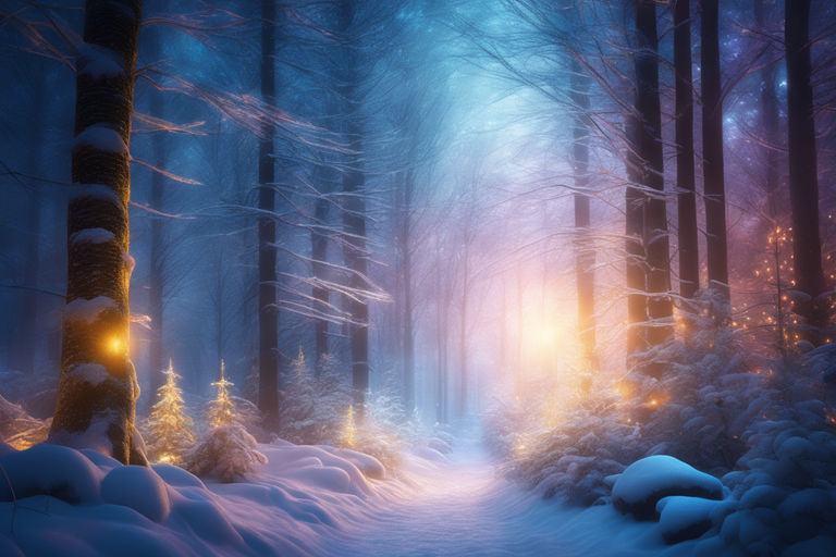 fantasy winter forest wallpaper