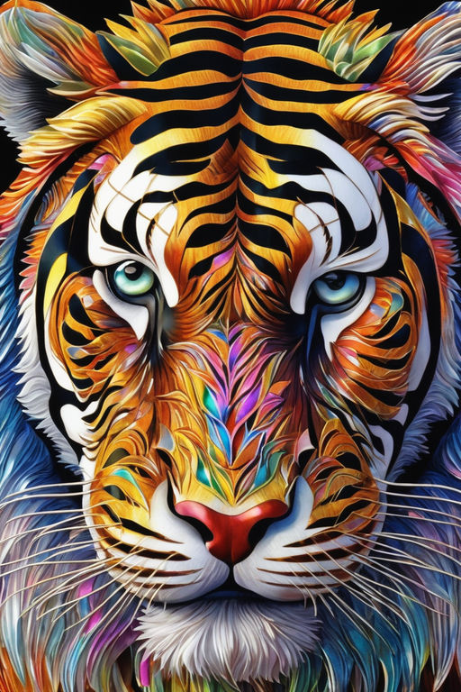 Premium AI Image  A Royal Bengal Tiger Face Illustration 3d Face