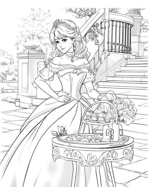 chibi disney princesses coloring pages