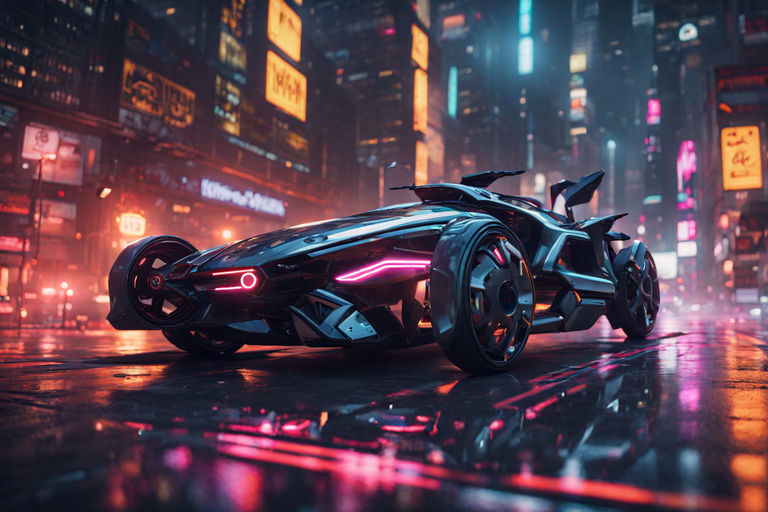 Batman Wallpaper 4K, Cyberpunk, Batmobile, Neon