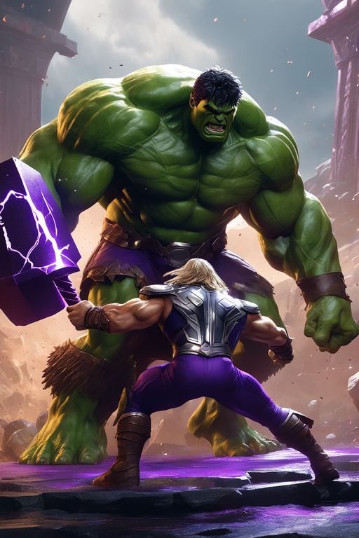 hulk vs thor drawings