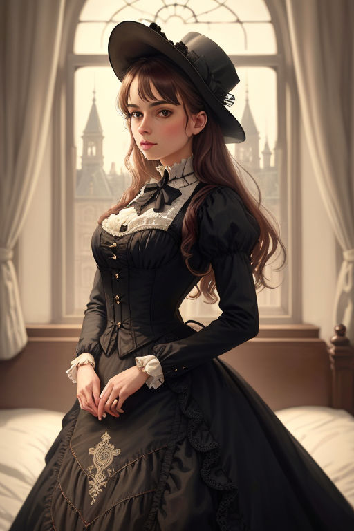 Moe Anime girl in victorian clothing, 4K, HD, pixiv, | Stable Diffusion