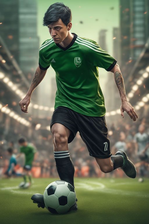 ArtStation - Soccer Black And Green Football Jersey Player-11