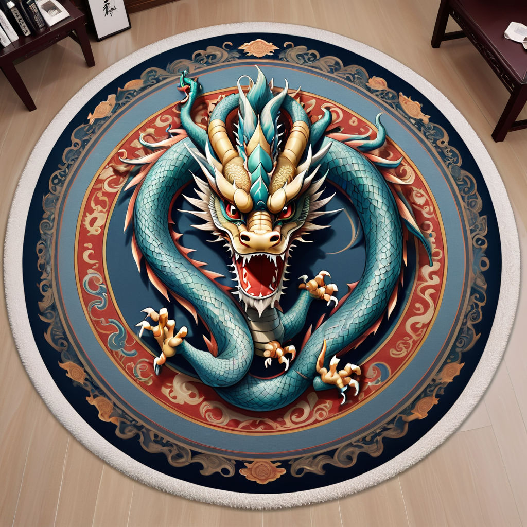 Plane Chinese dragon totem in round carpet gorgeous HD No