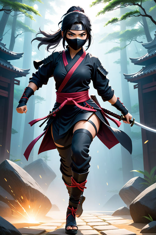 Female ninja stock illustration. Illustration of weapon - 72729516
